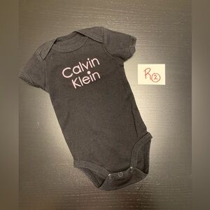 ⭐️5/$10.00⭐️ Calvin Klein 0-3m Black and Pink Onesie